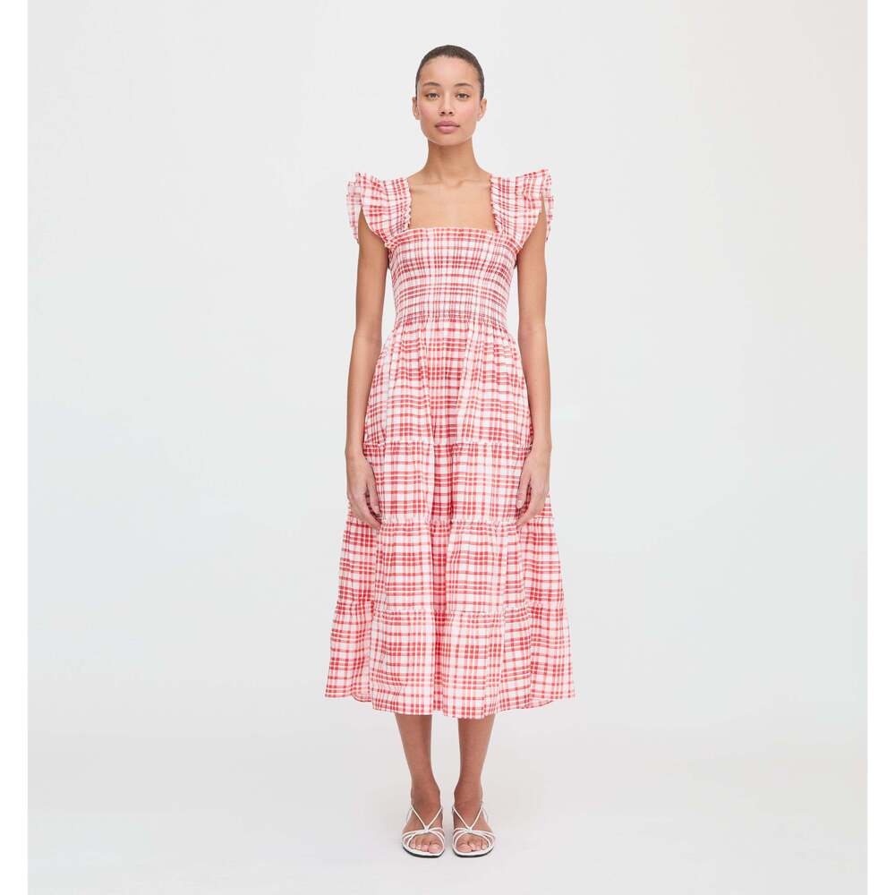 Hill House Home The Ellie Nap Dress - Cherry Watercolor Gingham Size SCherry Wat